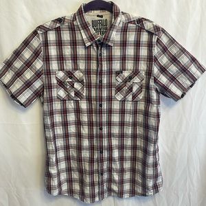 Buffalo Plaid Short Sleeve Button down Shirt Men’s Size Large